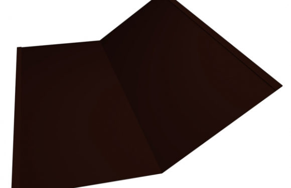Ендова внутренняя для металлочерепицы 300х300 мм 2 м Стальной Бархат/Rooftop Matte темно-коричневый RR 32