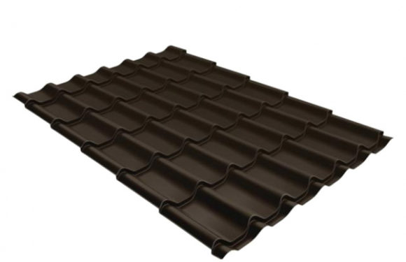 Металлочерепица 1,18х1,15 м толщина 0,5 мм Стальной Бархат/Rooftop Matte темно-коричневый RR 32