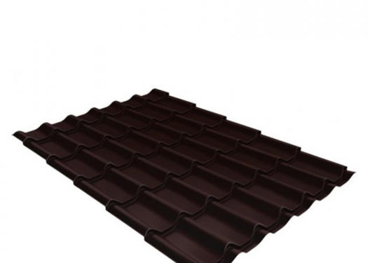 Металлочерепица 1,18х2,22 м  толщина 0,5 мм Стальной Бархат/Rooftop Matte коричневая RAL 8017