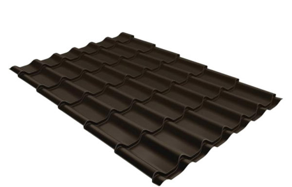 Металлочерепица 1,18х2,25 м толщина 0,5 мм Стальной Бархат/Rooftop Matte темно-коричневый RR 32