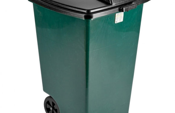 Контейнер мусорный Элластик-Пласт 120 л пластиковый с крышкой на колесах темно-зеленый