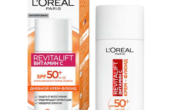 Крем-флюид для лица `LOREAL` `REVITALIFT` ВИТАМИН С SPF50+ дневной 50 мл