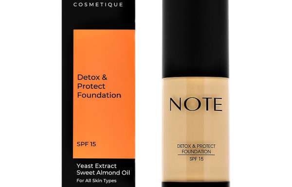 Основа тональная для лица `NOTE` DETOX AND PROTECT защитная с детокс-эффектом тон 129 Peach beige